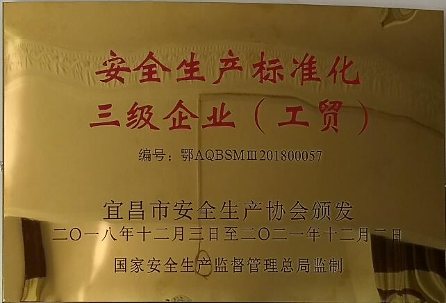 2018安全生產(chǎn)標準化三級企業(yè)